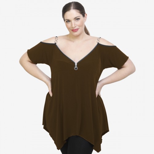 A22-123AKF Alpha blouse - Brown