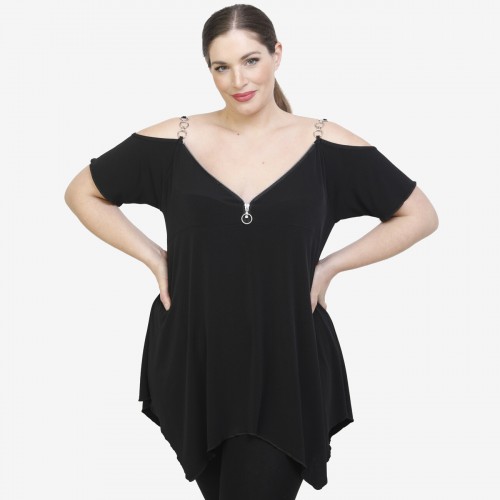 A22-123AKF Alpha blouse - Black