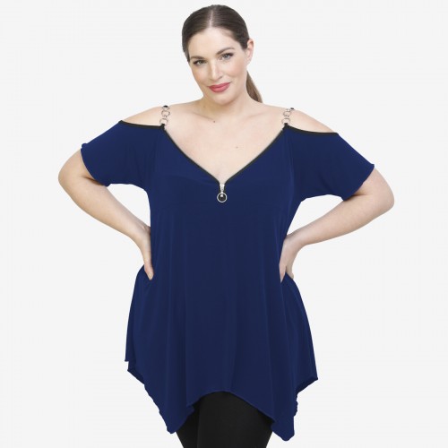 A22-123AKF Alpha blouse - Royal Blue