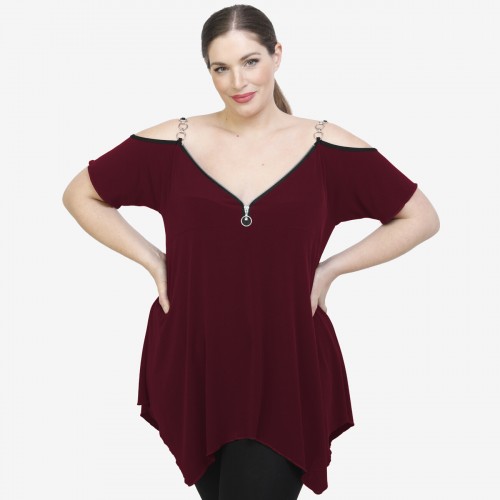 A22-123AKF Alpha blouse - Bordeaux