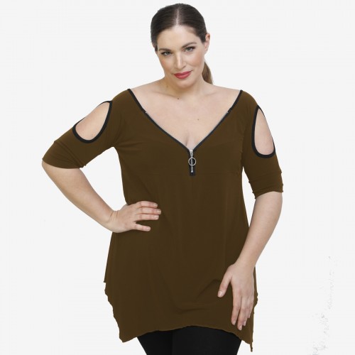 A22-123ATF Alpha blouse - Brown