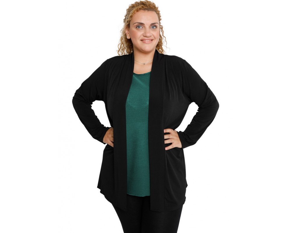 B19-140 Classic cardigan - Black Plus Size