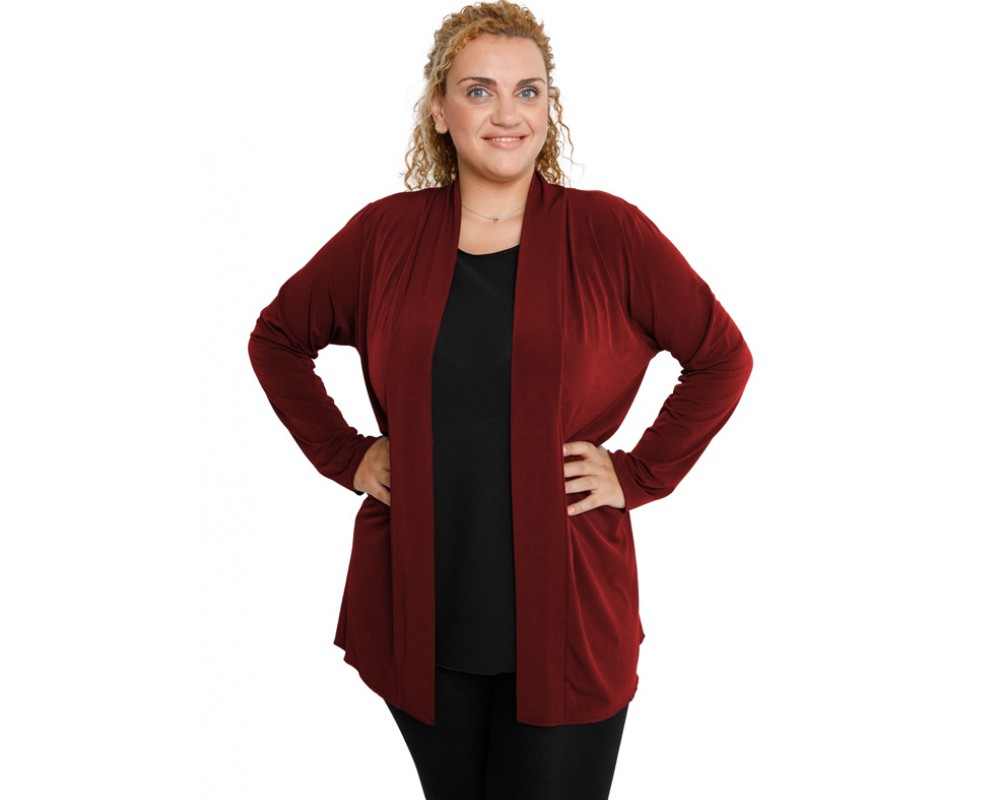 B19-140 Classic cardigan - Bordeaux Plus Size