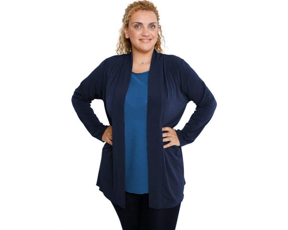 B19-140 Classic cardigan - Navy Blue Plus Size