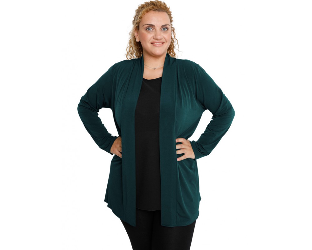B19-140 Classic cardigan - Petrol Plus Size