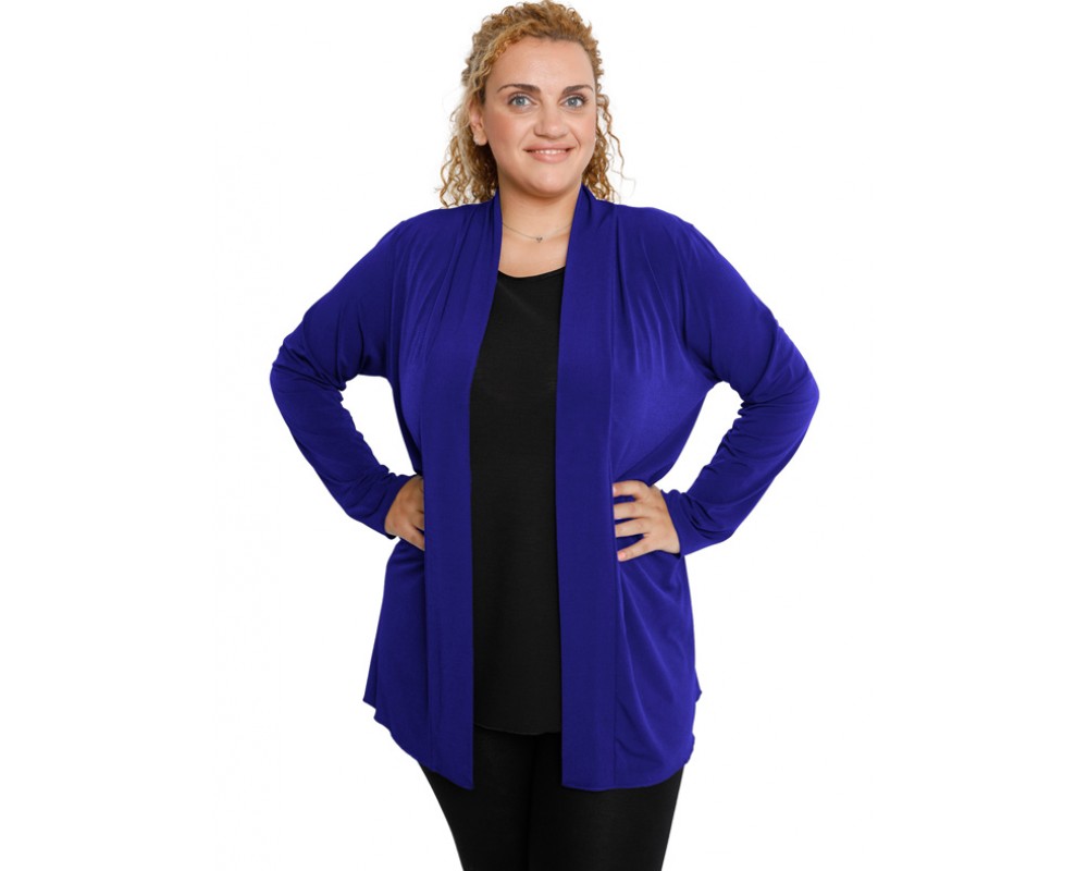 B19-140 Classic cardigan - Royal Blue Plus Size