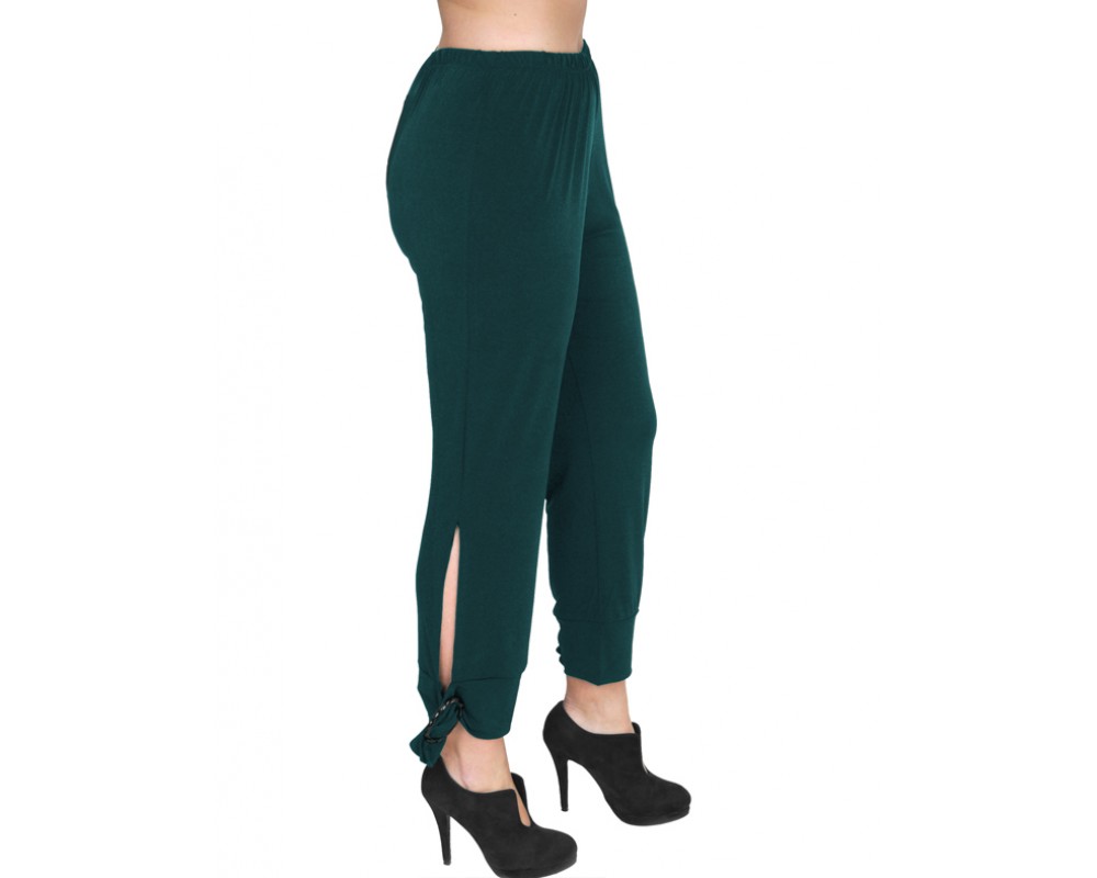 B19-151 Fitted capri pants - Petrol Plus Size