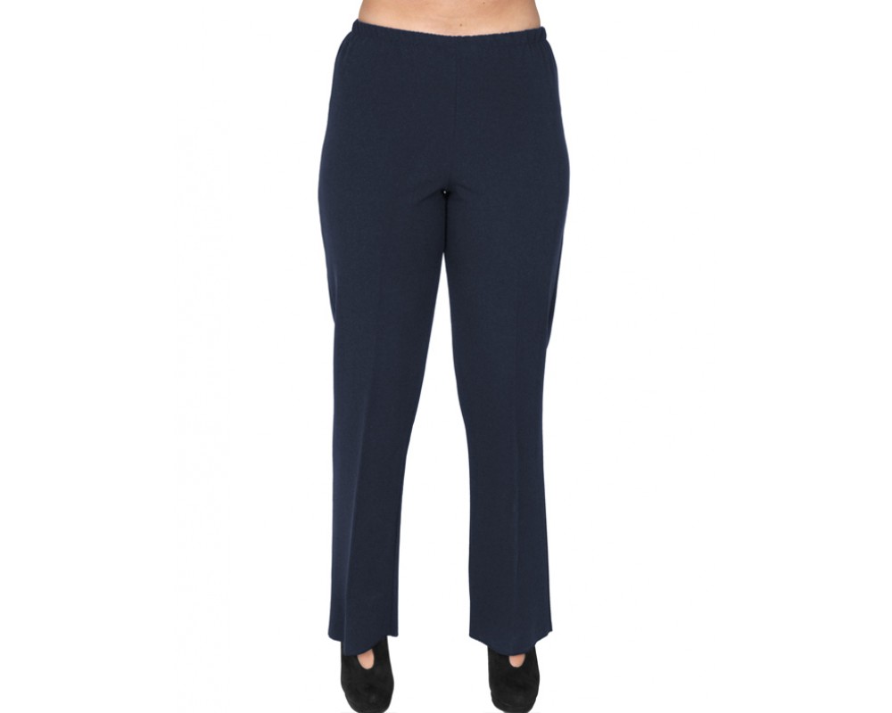 B19-152 Fitted pants - Navy Blue Plus Size