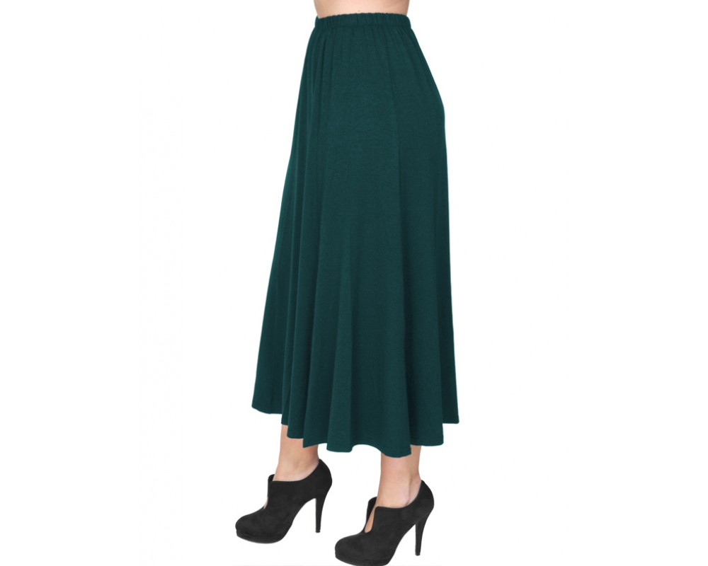 B19-160 Fitted closh skirt - Petrol Plus Size