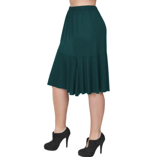 B19-168 Evaze fitted skirt with ruffles - Petrol