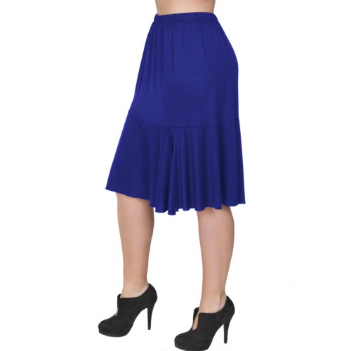B19-168 Evaze fitted skirt with ruffles - Royal Blue