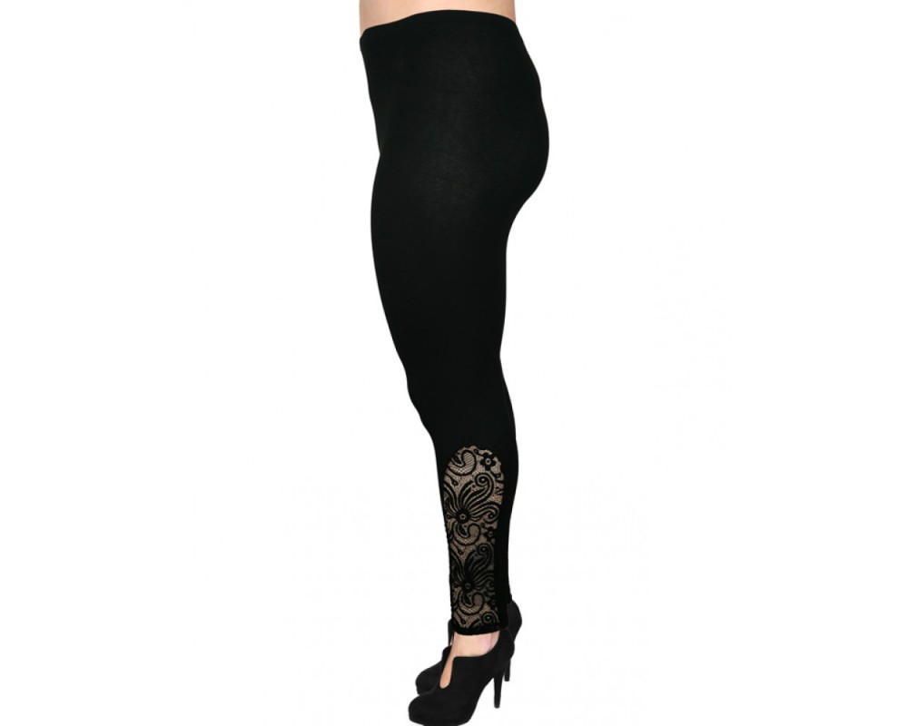 B19-263DK Leggings with lace Plus Size