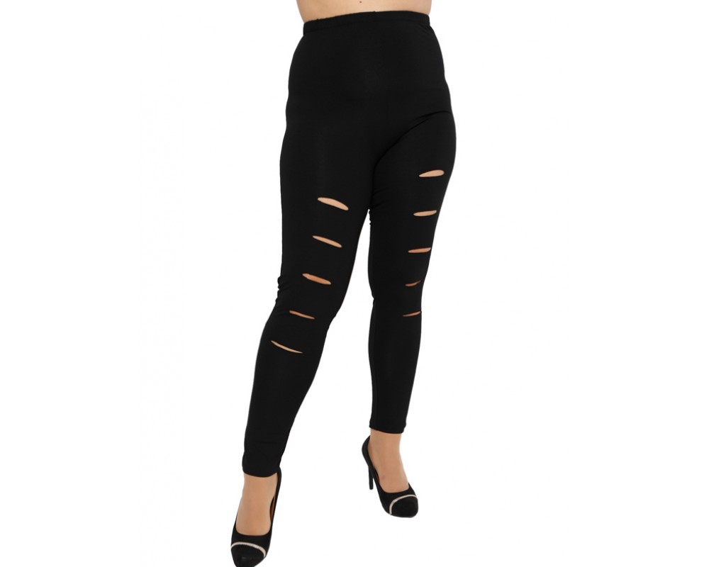 B19-263L Leggings with laser Plus Size