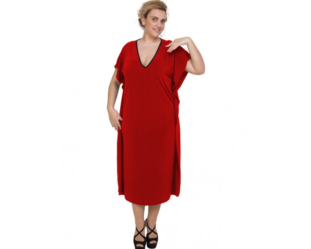 A20-133 Bat Sleeve Dress - Bordeaux 
