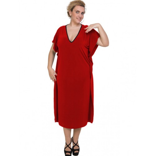 A20-133 Bat Sleeve Dress - Bordeaux