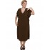 A20-133 Bat Sleeve Dress - Brown