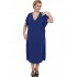 A20-133 Bat Sleeve Dress - Royal Blue