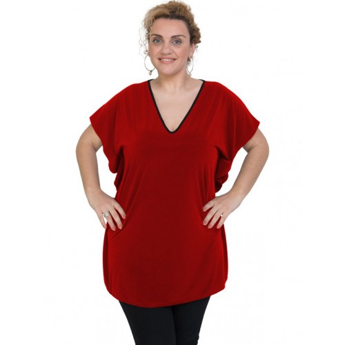 A20-134 Bat Sleeve Blouse - Bordeaux