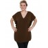 A20-134 Bat Sleeve Blouse - Brown