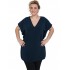 A20-134 Bat Sleeve Blouse - Navy Blue
