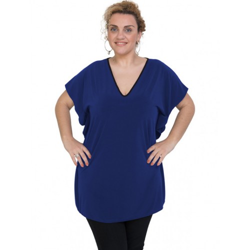 A20-134 Bat Sleeve Blouse - Royal Blue