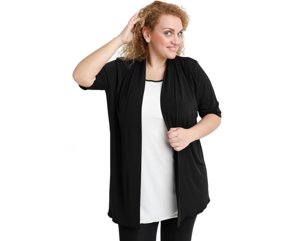 A20-140 Classic cardigan - Black Plus Size