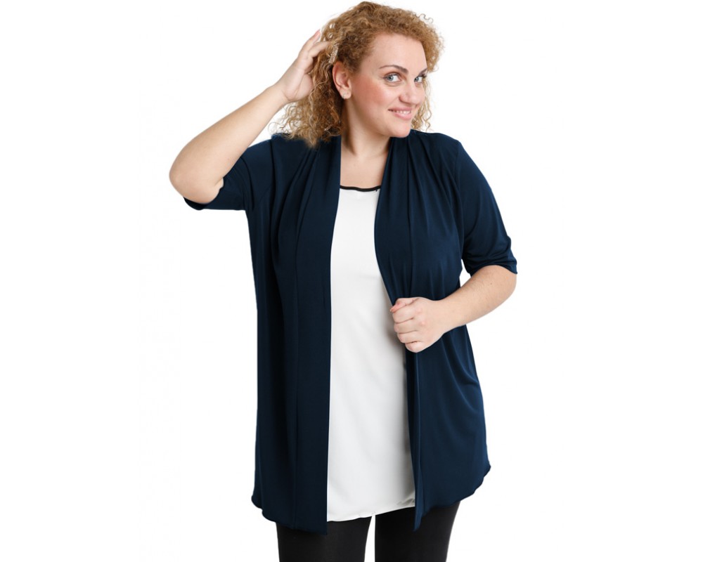 A20-140 Classic cardigan - Navy Blue Plus Size