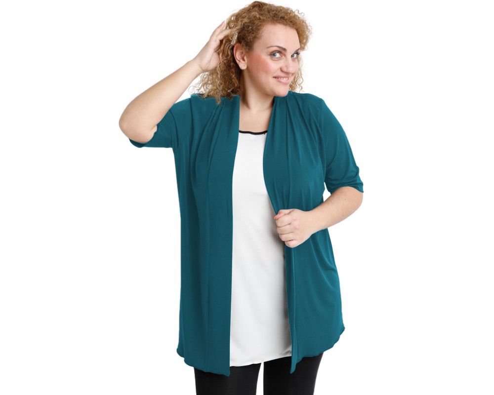 A20-140 Classic cardigan - Petrol Plus Size