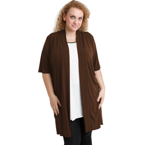 A20-142 Classic long cardigan - Brown