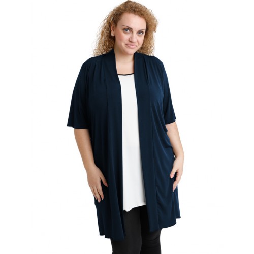 A20-142 Classic long cardigan - Navy Blue