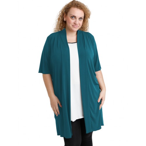 A20-142 Classic long cardigan - Petrol