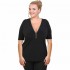 A20-190 Classic blouse with zipper - Black