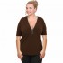 A20-190 Classic blouse with zipper - Brown