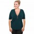 A20-190 Classic blouse with zipper - Petrol