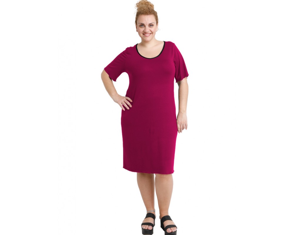 A20-200V Classic dress - Fuchsia Plus Size
