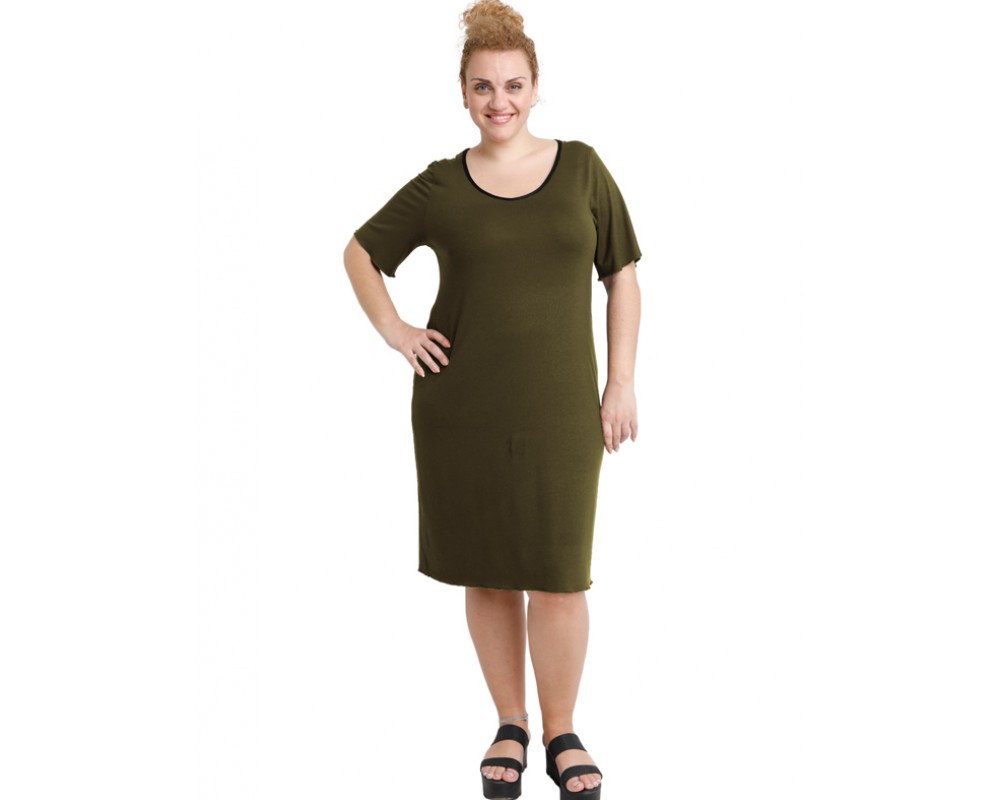 A20-200V Classic dress - Khaki Plus Size