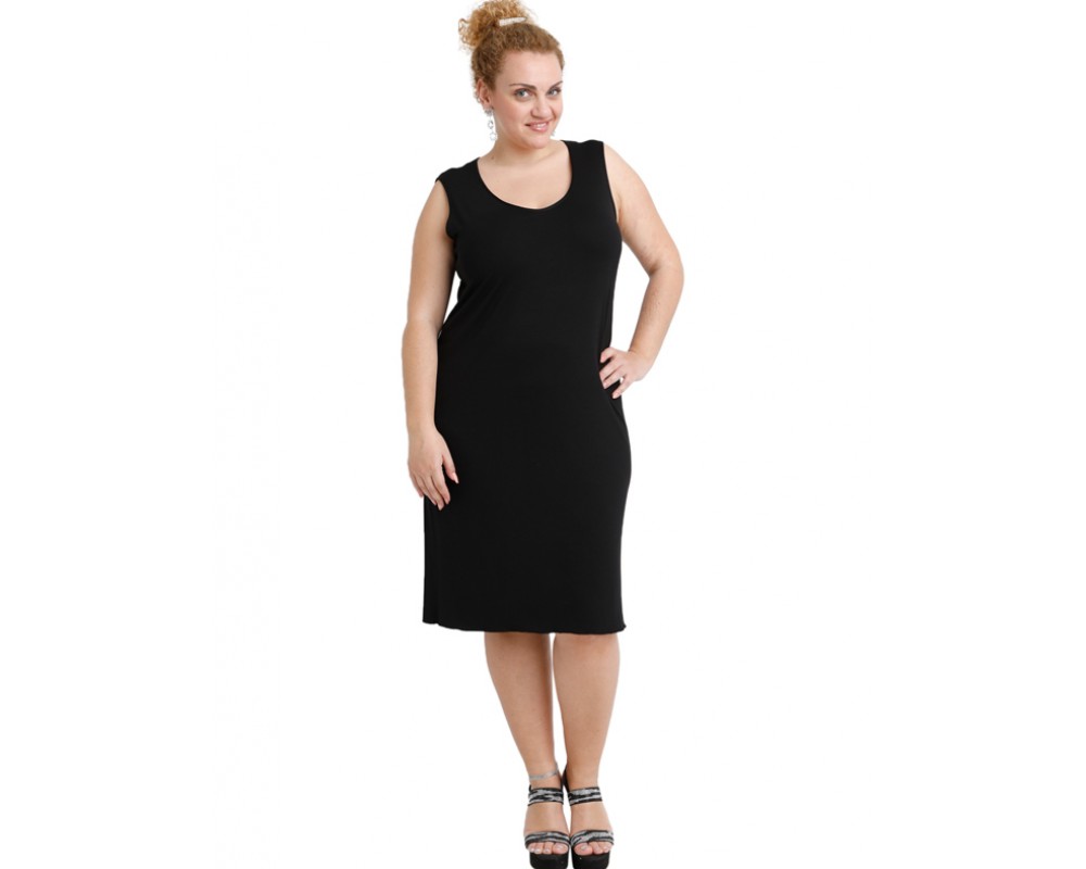 A20-201V Classic dress top - Black Plus Size