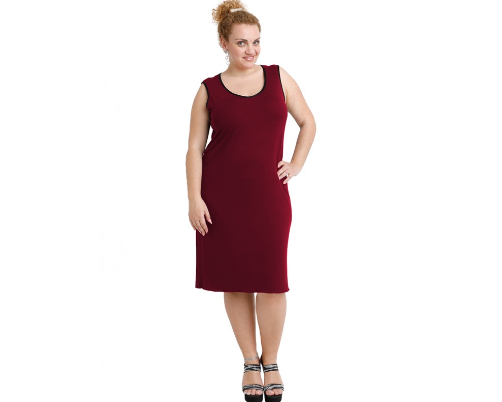 A20-201V Classic dress top - Bordeaux Plus Size