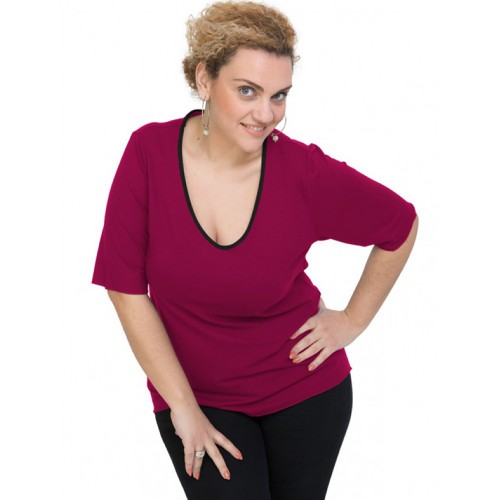 A20-208V Classic blouse - Fuchsia