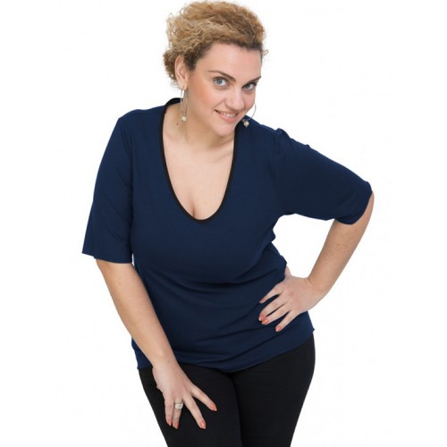 A20-208V Classic blouse - Navy Blue