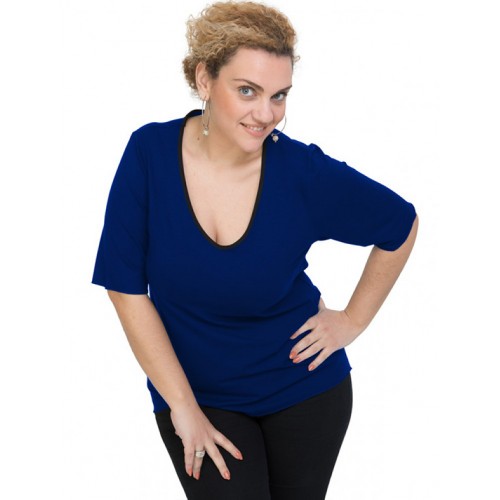 A20-208V Classic blouse - Royal Blue