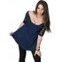 A20-213 Alpha blouse with lace shoulders - Navy Blue