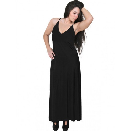 A20-223FB Long dress top - Black