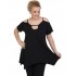 A20-222A Alpha blouse with hole on the neck - Black