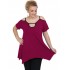 A20-222A Alpha blouse with hole on the neck - Fuchsia