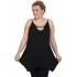 A20-222AB Alpha blouse with hole on the neck top - Black