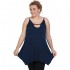 A20-222AB Alpha blouse with hole on the neck top - Navy Blue