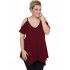 A20-223A Alpha blouse with V neck - Bordeaux