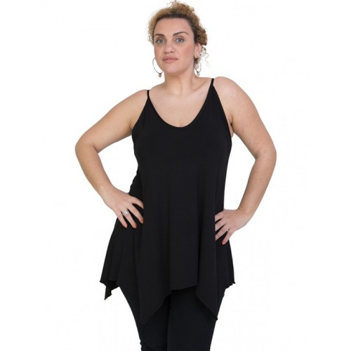 A20-223AB Alpha blouse with V neck - Black