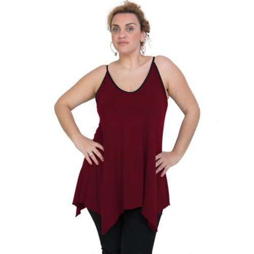 A20-223AB Alpha blouse with V neck - Bordeaux